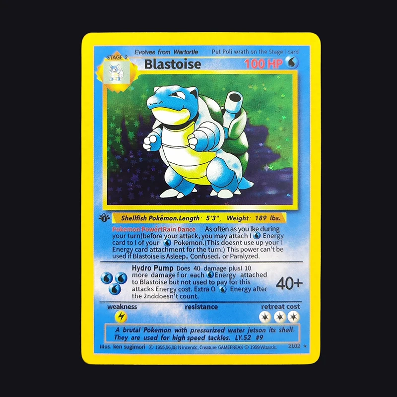 لتقوم بها بنفسك لعبة البوكيمون الإنجليزية الطبعة الأولى Charizard Blastoise Venusaur Holo 4/102 بطاقة جمع ألعاب أنيمي