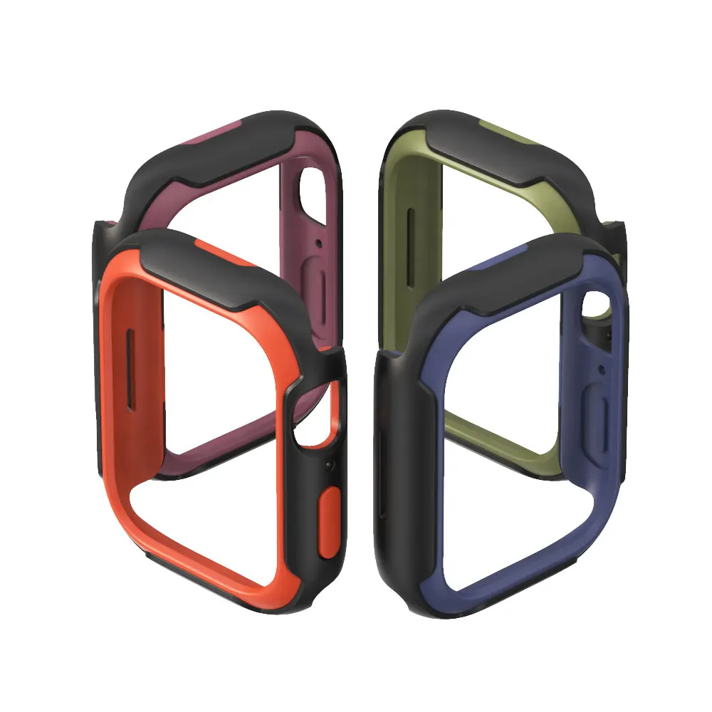 Funda protectora para Apple iwatch 7, Protector de pantalla de parachoques de plástico, serires, 41mm, 45mm