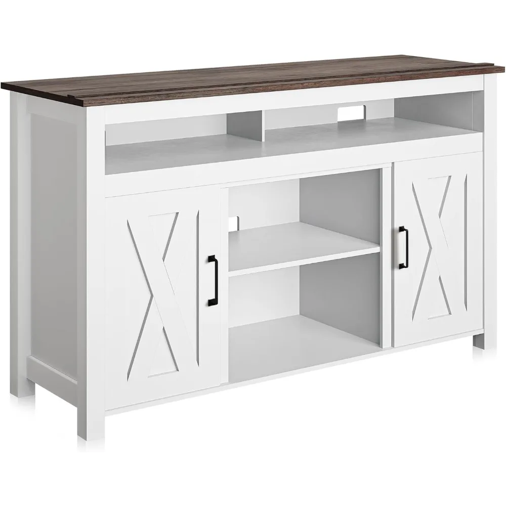 

48 TV Stand, Entertainment Center for TVs up to 55, Media Console Table with Two Open Shelves and Storage Cabinets - Cor