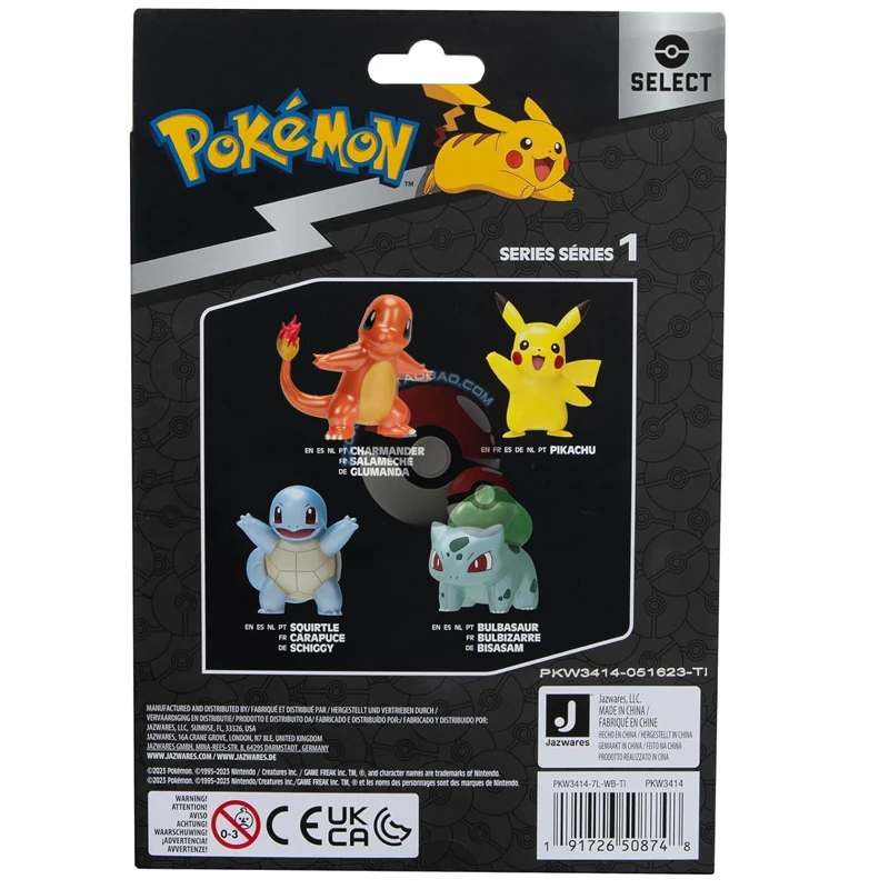 4pcs/Set POKEMON Pikachu Charmander Bulbasaur Squirtle Transparent Color Boxed Doll Action Figures Kids for Toys Jazwares Gift