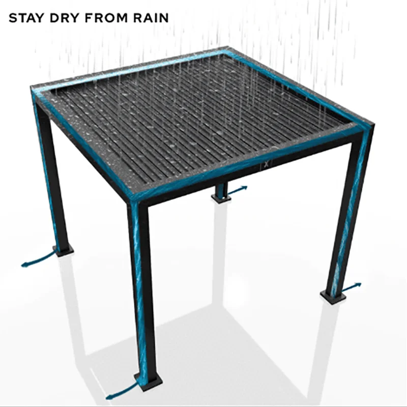 Outdoor Modern Aluminium Bioclimatic Pergola 3x3m 3x4m 3x5m 4x4m 5x3m 6x4m Patio Canopy Gazebo Structure