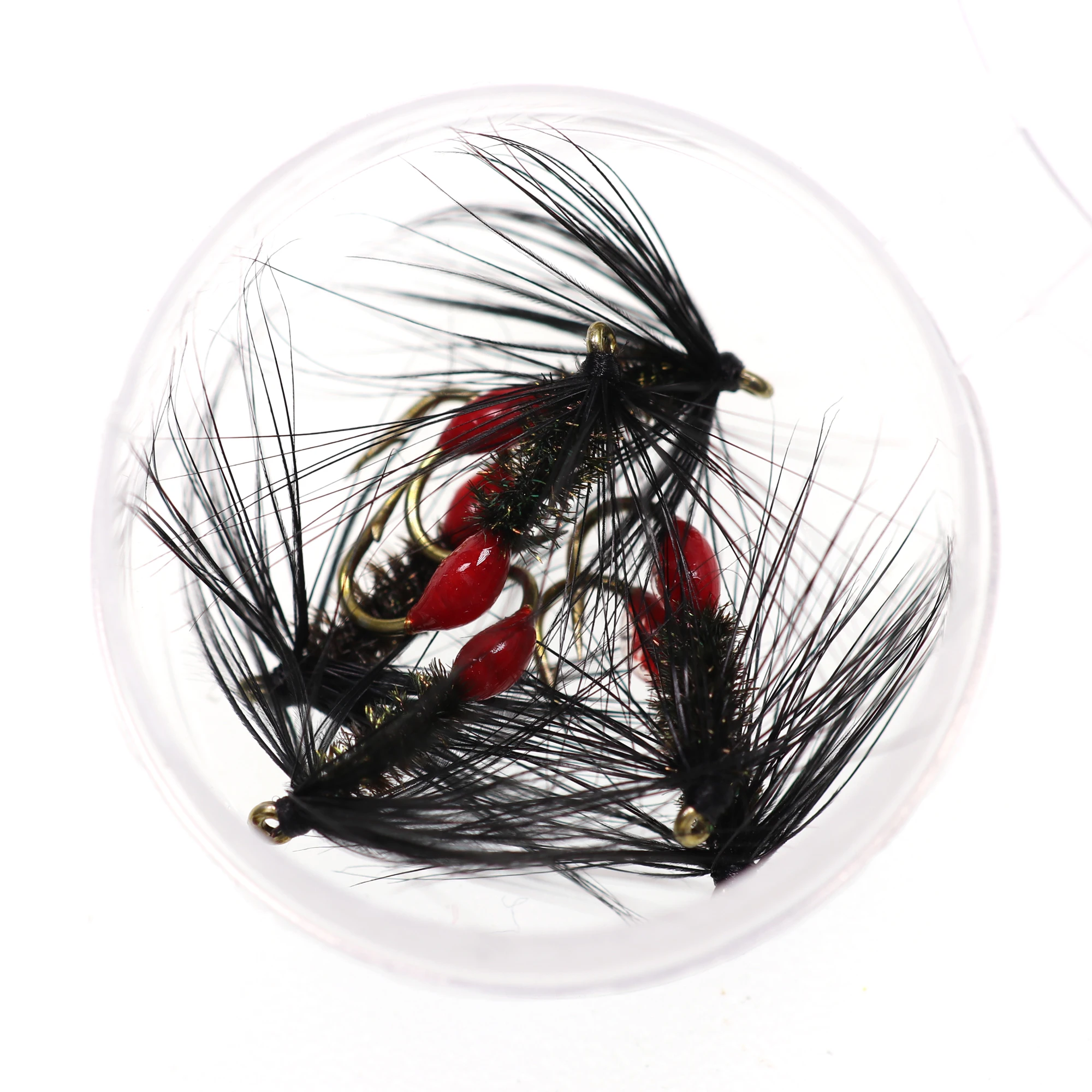 Wifreo 6pcs #12 Red Ant Trout Flies Fly Bass Pike Salmon Steel Head Trout Brown Hackle Red Butt Flying Ant Wet Fly