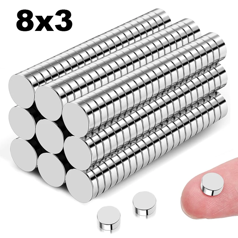 8x3mm Powerful Neodymium Magnet N35 NdfeB Permanent Magnetic imanes Strong Tiny Round Button Magnets for Fridge Crafts Office