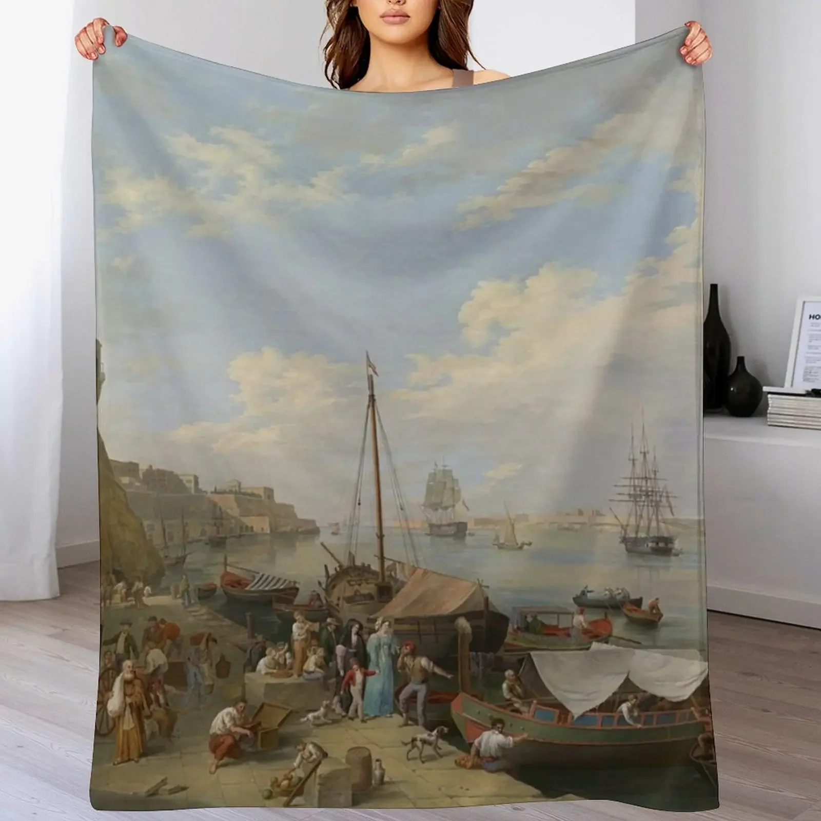 

Malta Harbour - Anton Schranz Throw Blanket Nap Bed covers For Baby Hairy Blankets