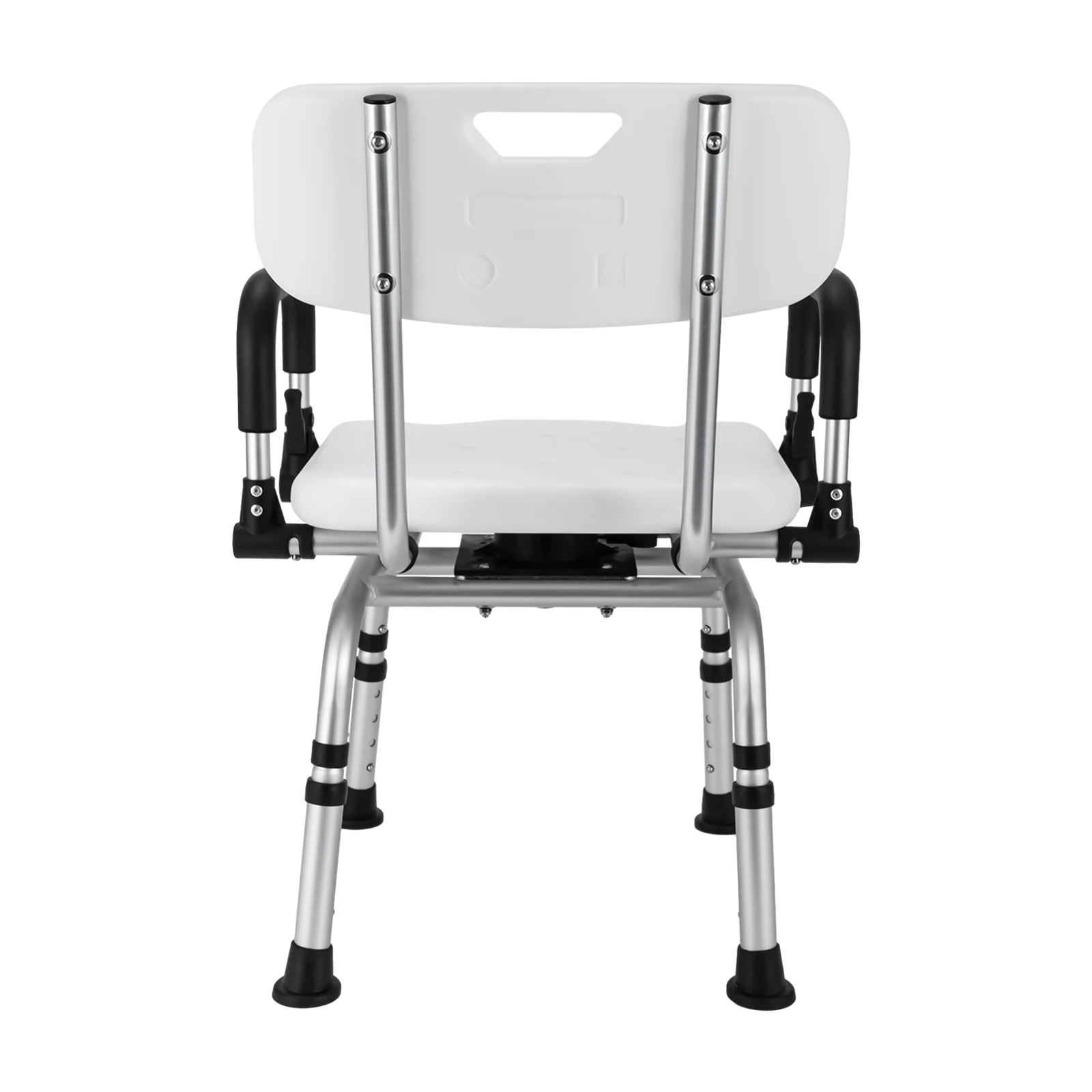 360 ° Drehbarer Duschstuhl mit Armlehnen und Rückenlehne, Kapazität 396,83 lbs, höhenverstellbarer drehbarer Duschhocker für ältere Menschen, Pr – Detail 9