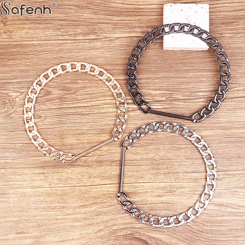 1 قطعة أشرطة حقائب الذهبي حقيبة سلسلة مقبض سبائك الزنك دائرة كبيرة اليد في اليد حلقة المرأة حقيبة يد سلسلة انفصال استبدال مقبض