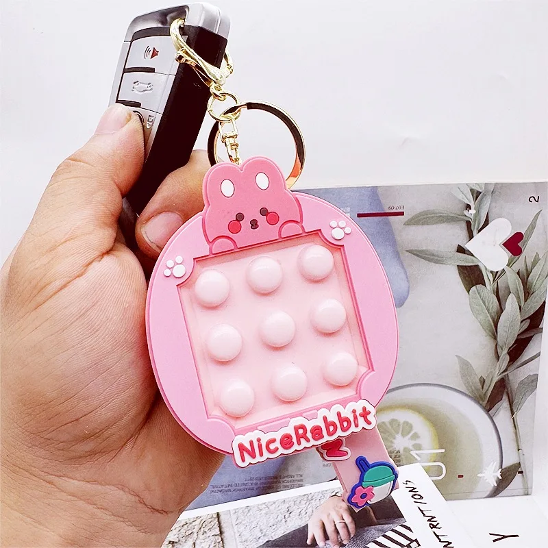 Cute Cartoon Bubble Music Keychain Creative Cars and Bags Pendant Couple Small Gift