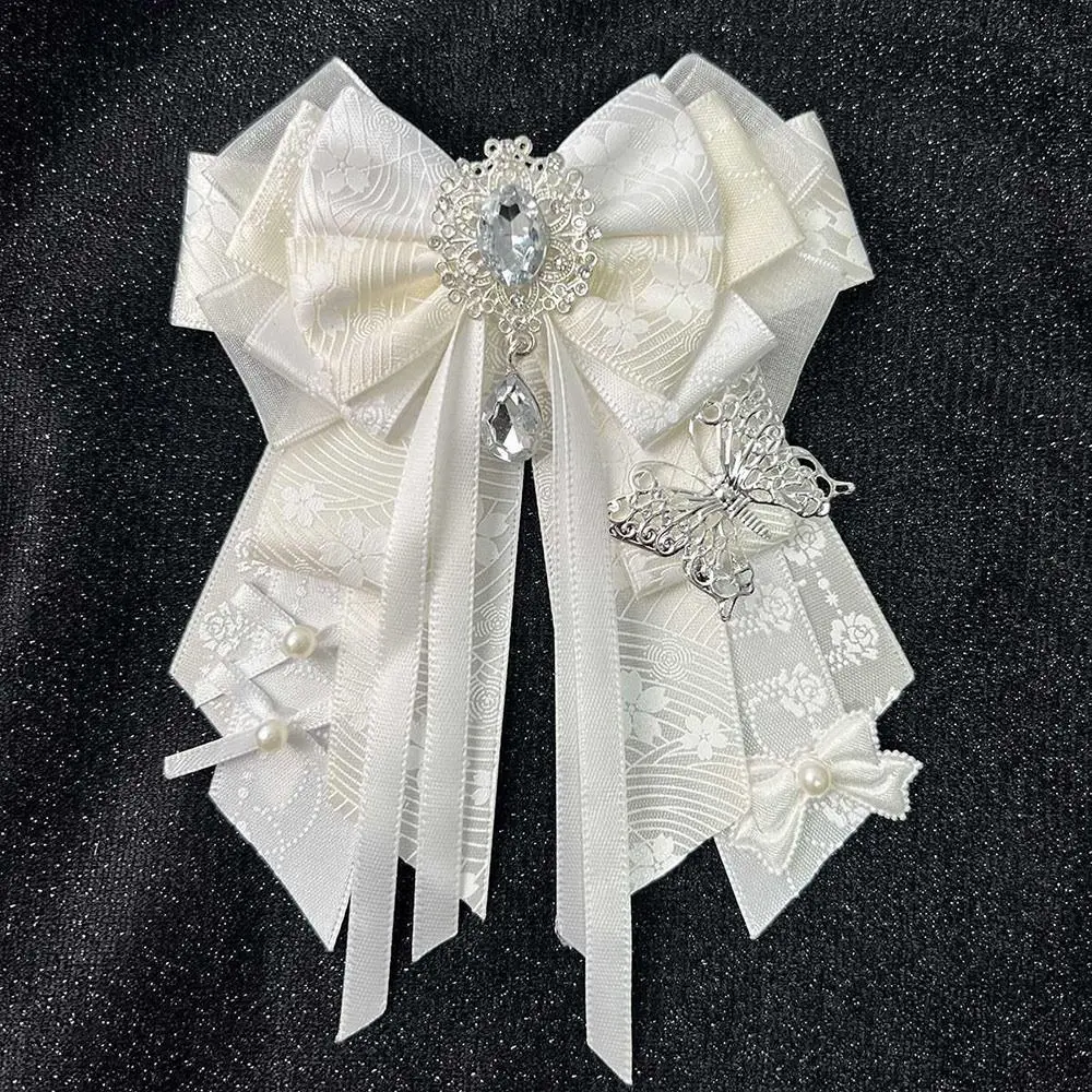 Double Layer Ribbon Itabag Decoration Long Streamers Handmade Jewelry DIY Lolita Merch Decoration with Pin Knot Bowknot