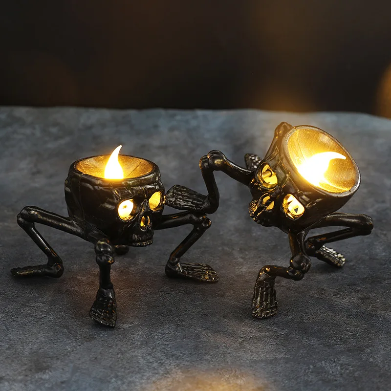 Halloween Skeleton Ghost Hands Night Light Skull Hand Ornament Candle Lamp For Home Decoration Atmosphere Creative Party Props