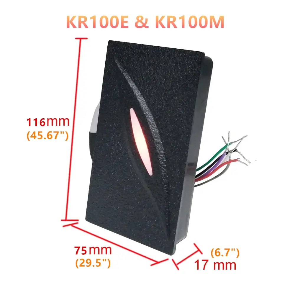 KR100E Wiegand RFID Reader IP65 Waterproof Wiegand 26/34 bit 125KHz EM Card Tag Reader for Door Access Control with LED & Beeper