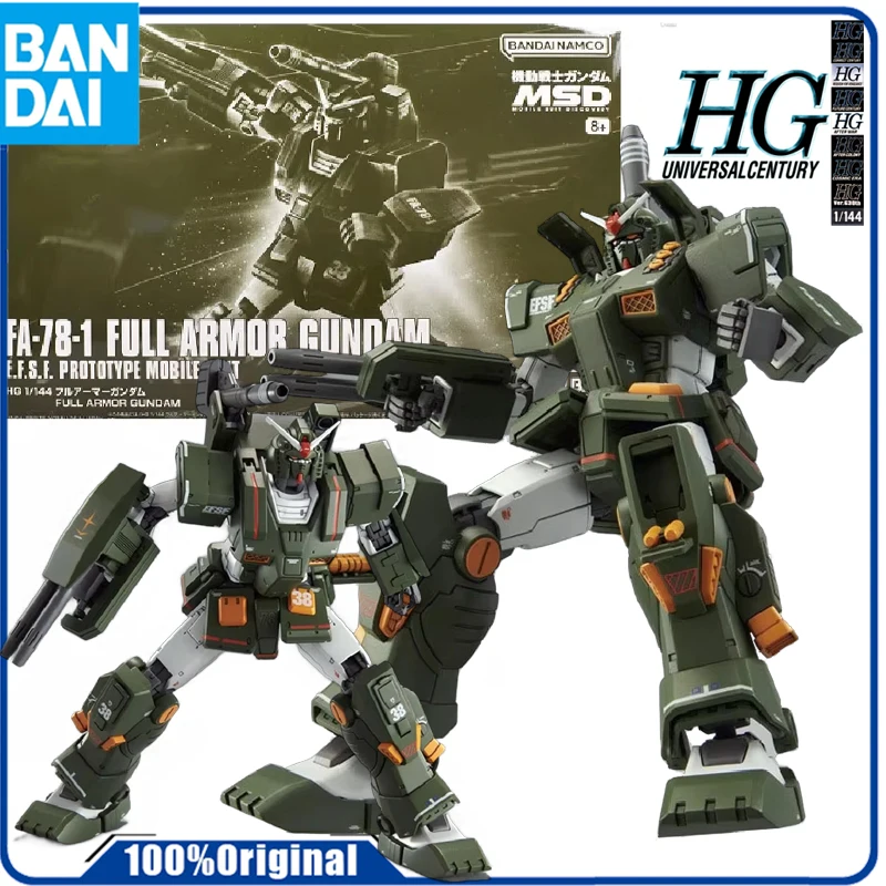 Bandai Original HG 1/144 FA-78-1 FULL ARMOR GUNDAM Anime Action Figure Assembly Model Toys Collectible Model Ornaments