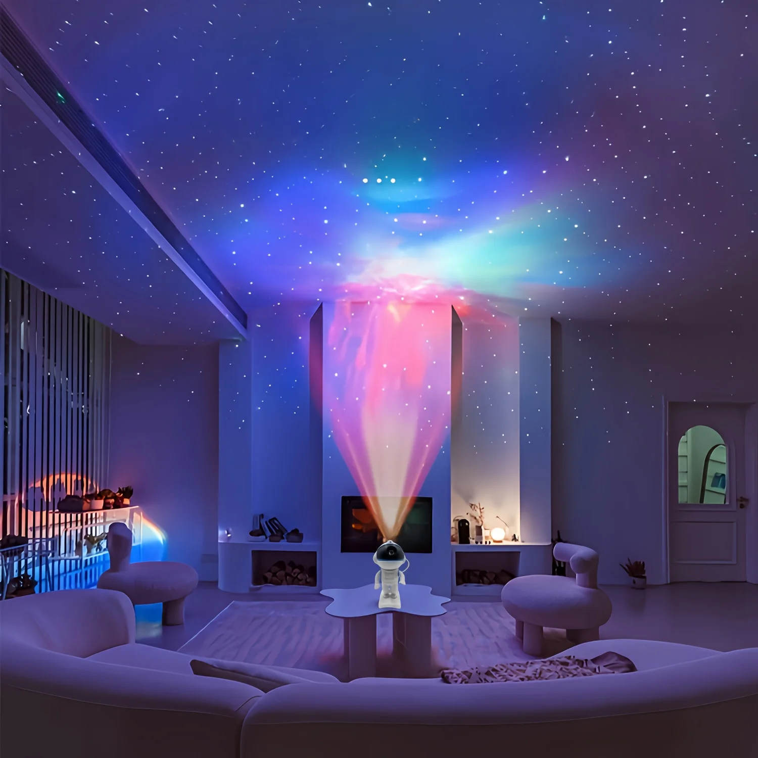 Galaxy Star Astronaut skateboard Projector Light Starry Sky Porjectors Lamp Decoration Bedroom Nebula LED Night Light Gifts