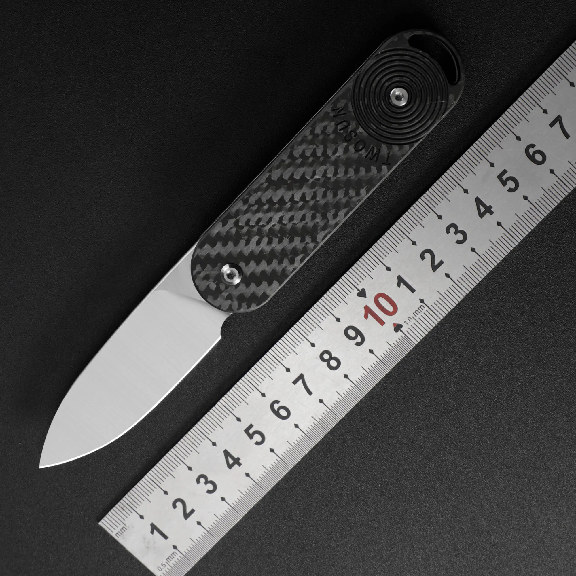 TWOSUN TS362 Folding knives for Men M390 Steel Blade Carbon Fiber Handle Multi-tool Outdoor Camping Survival Cut EDC Tools