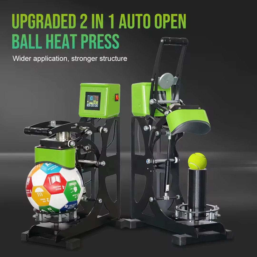 2IN1 Auto Open Football Heat Press, Tennis Ball Heat Press, Volleyball Heat Press Printing Machine