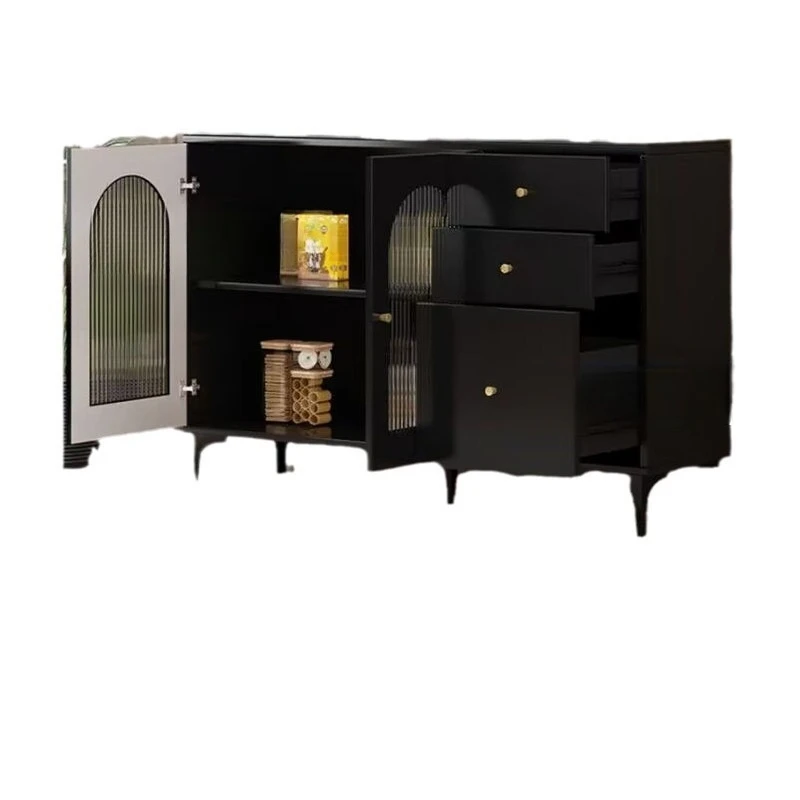 

rock slab dining side cabinet multi functional living room retro style black wall storage cabinet