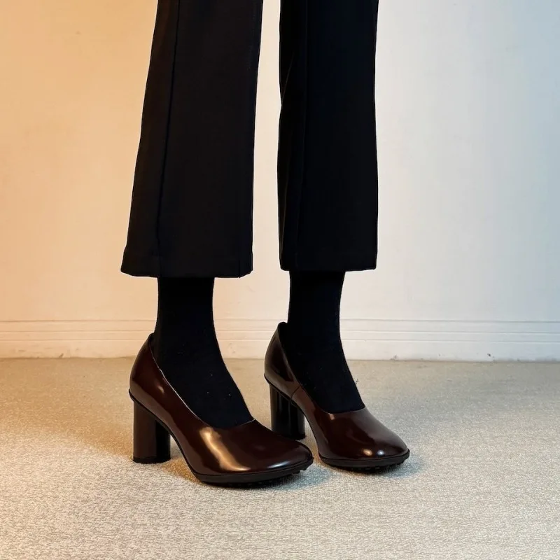 

Classic Women's Shoes Exquisite Round Head High Heels for Woman Fashion Mary Jane Casual Shoes Designer Shoes Zapatos De Mujer