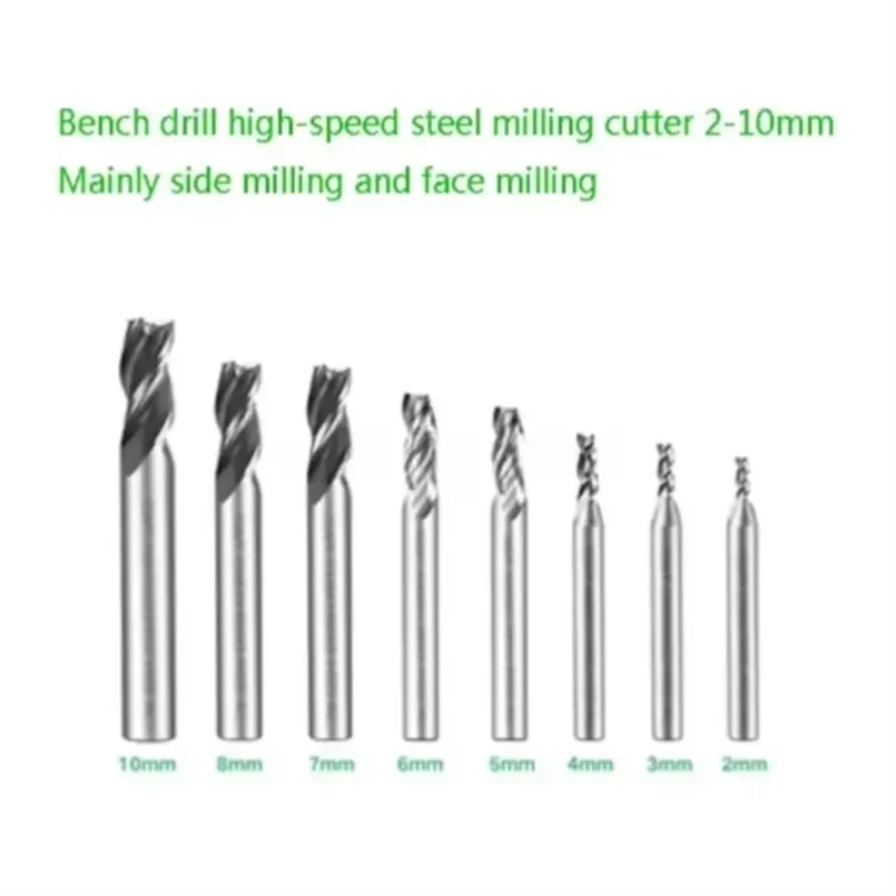 

2mm -10mm Bench Drill High-Speed Steel Carbide End Mill Machine CNC Milling Cutter For Bench Drill Milling Machine 1PC