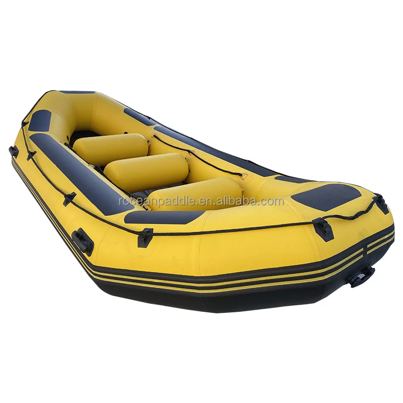 

Popular 6 7 8 Person Customized Inflatable Self Bailing River Rafting Boat With Paddles