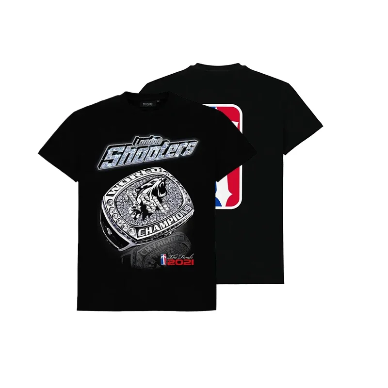 

Outdoor Sports T-shirt Men's Pure Cotton Oversized Print Casual Skateboard Clothing Breathable Sweat-absorbent Short-sleeved Top