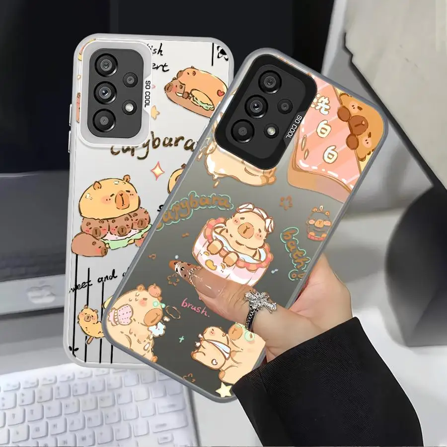 Cute Capybara Cool Back Phone Cover Case for Samsung Galaxy A10 A20 A50 A71 A54 A56 A03 A51 A52 A06 A07 A72 A04 A05