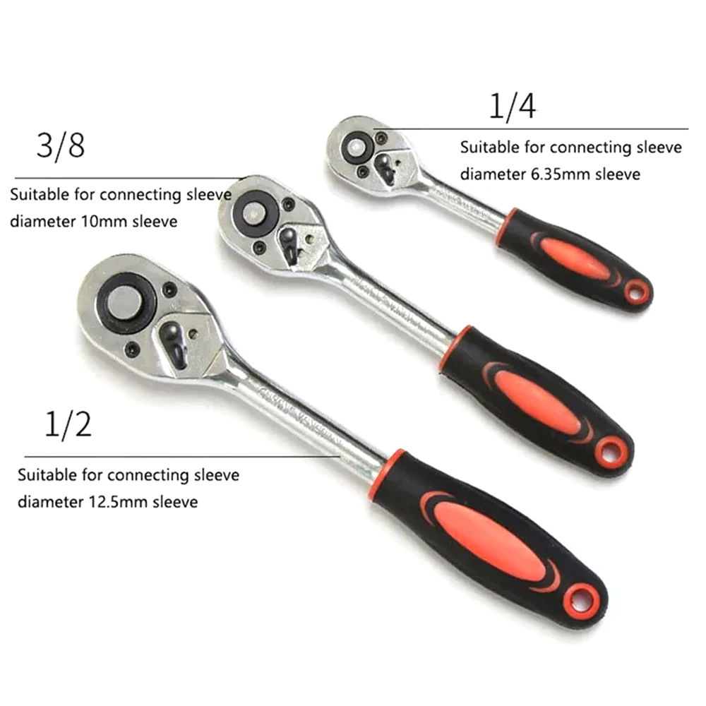 Juego de llaves de trinquete multifunción para reparación de bicicletas y motocicletas, herramientas de reparación de automóviles, 12 piezas, 1/4, 3/8 y 1/2 pulgadas