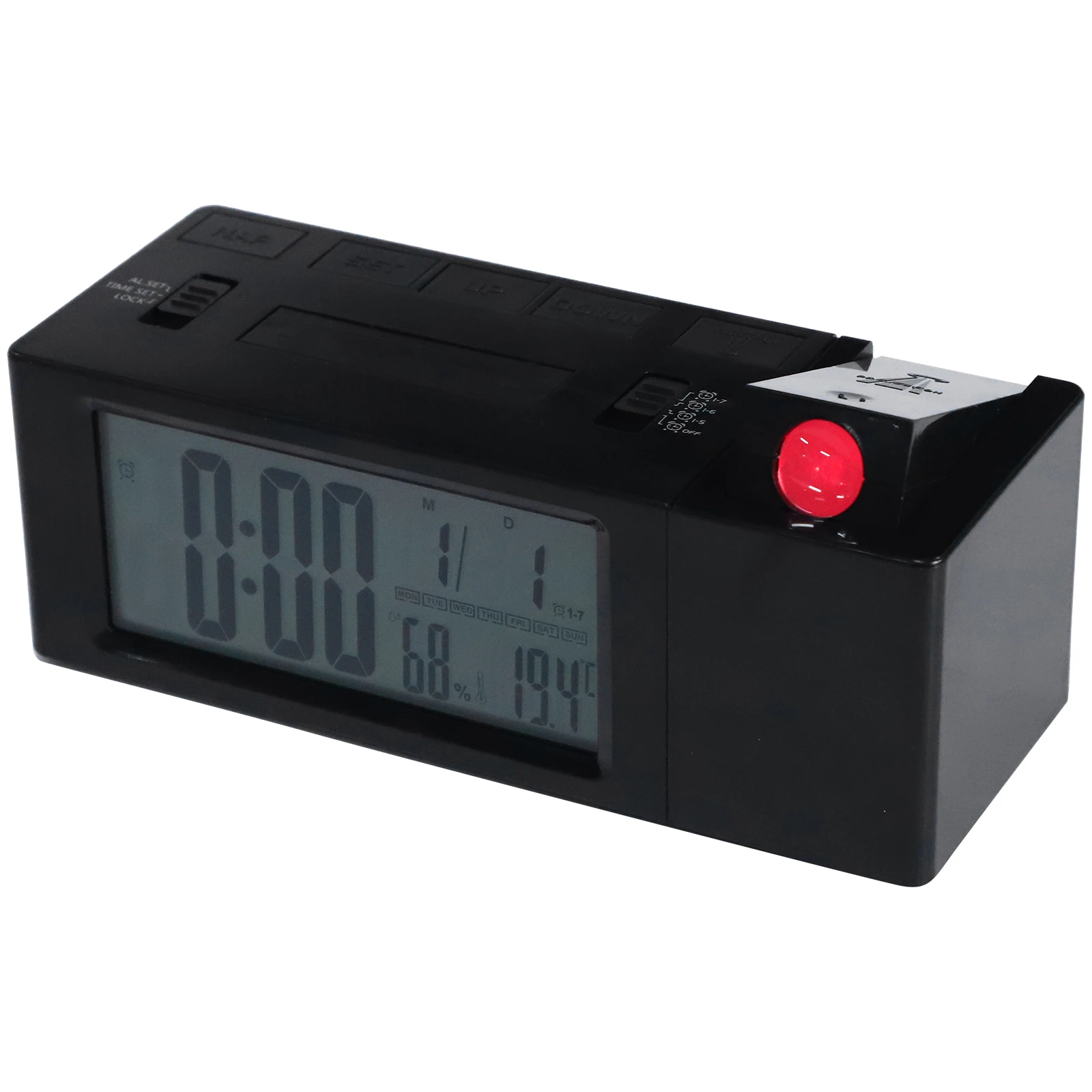 

Digital Projection Alarm Clock Bedroom LED Wall Ceiling Projection Silent Operation Night Light Snooze Room Sleep Training