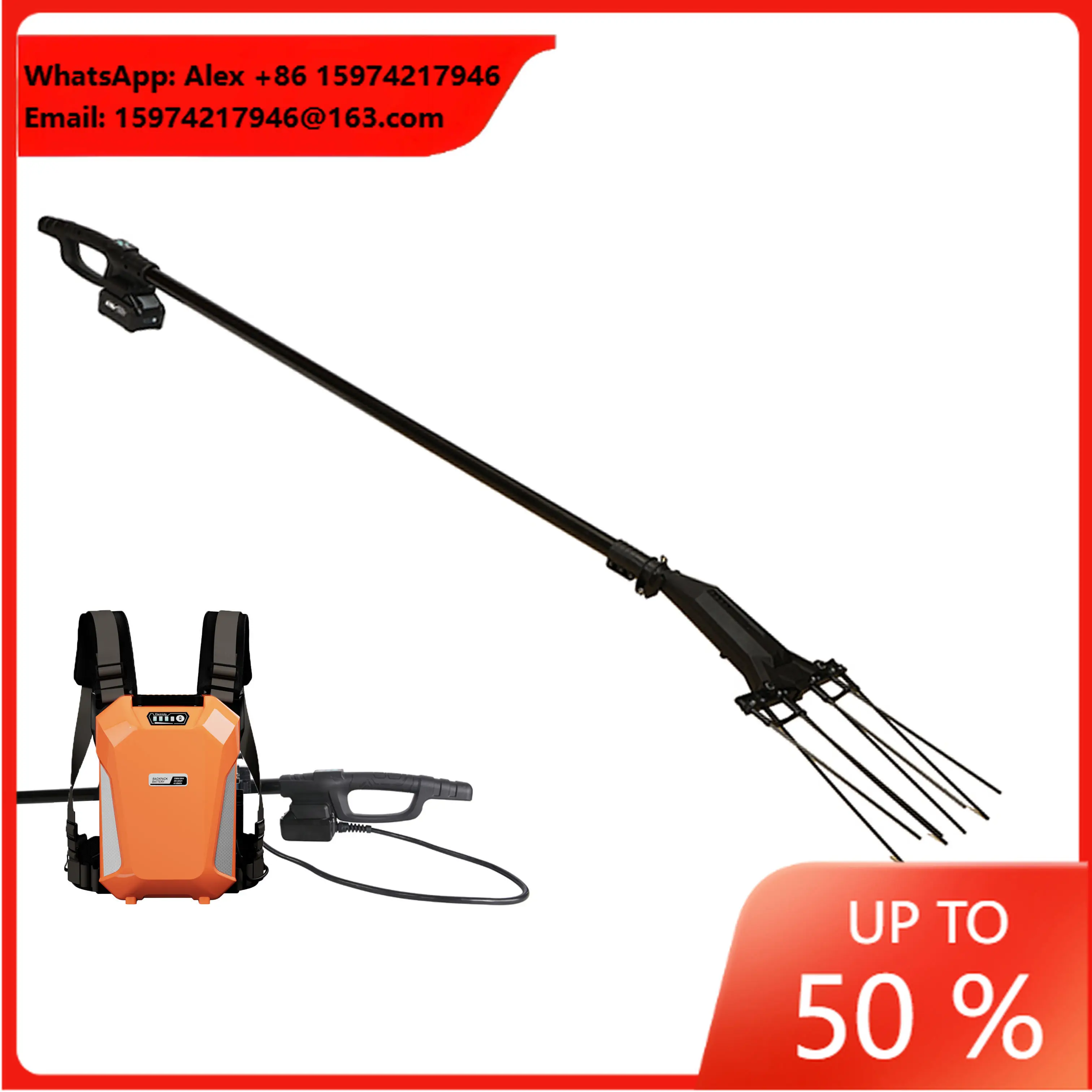40V 600W Strong Power Energy Saving Mini Harvester Electric Olive Shaker Olive Tree Harvesting Machine Olive Harvester