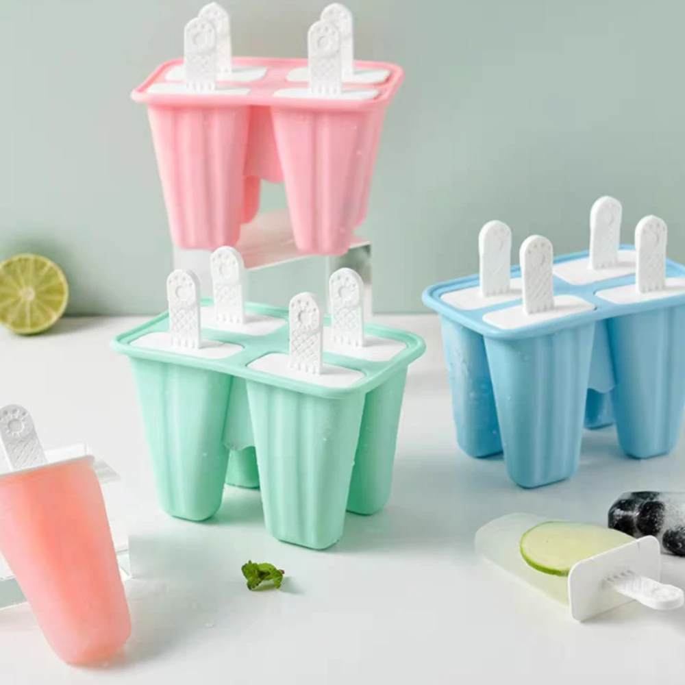 10/12Cavity Homemade Popsicle Molds BPA Free Silicone Frozen Ice Popsicle Maker Reusable Ice Pop Mold with Funnel&Cleaning Brush