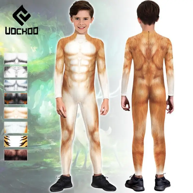 

Animal Cosplay Costume Boy Girls Disguise Wear Unisex Jumpsuits Halloween Party Bodysuit Drama Performances Zentai Suits