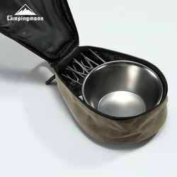 CAMPINGMOON 21*15*9cm Outdoor Camping Supplies Canvas Mini Bags Custom Pear Shape Box Lunch Food Delivery Bag