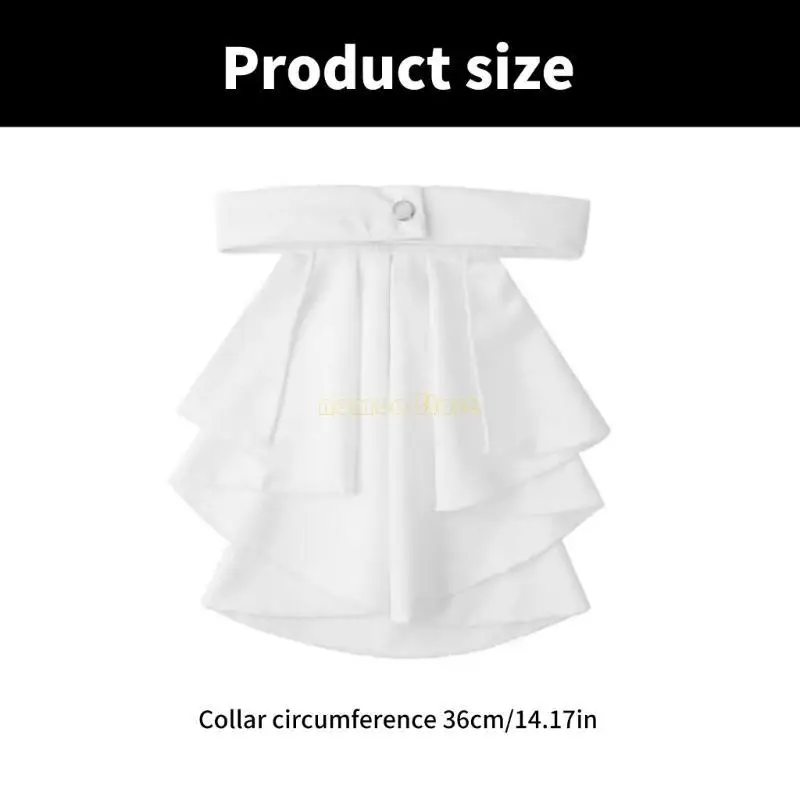 31BF Renaissances Jabot Tie White كشكش طوق الرقبة ملحق للأزياء التاريخية