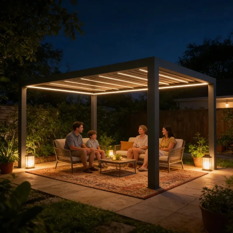 Long - Lasting Aluminium Customizable Size Backyard Pergola Outdoor