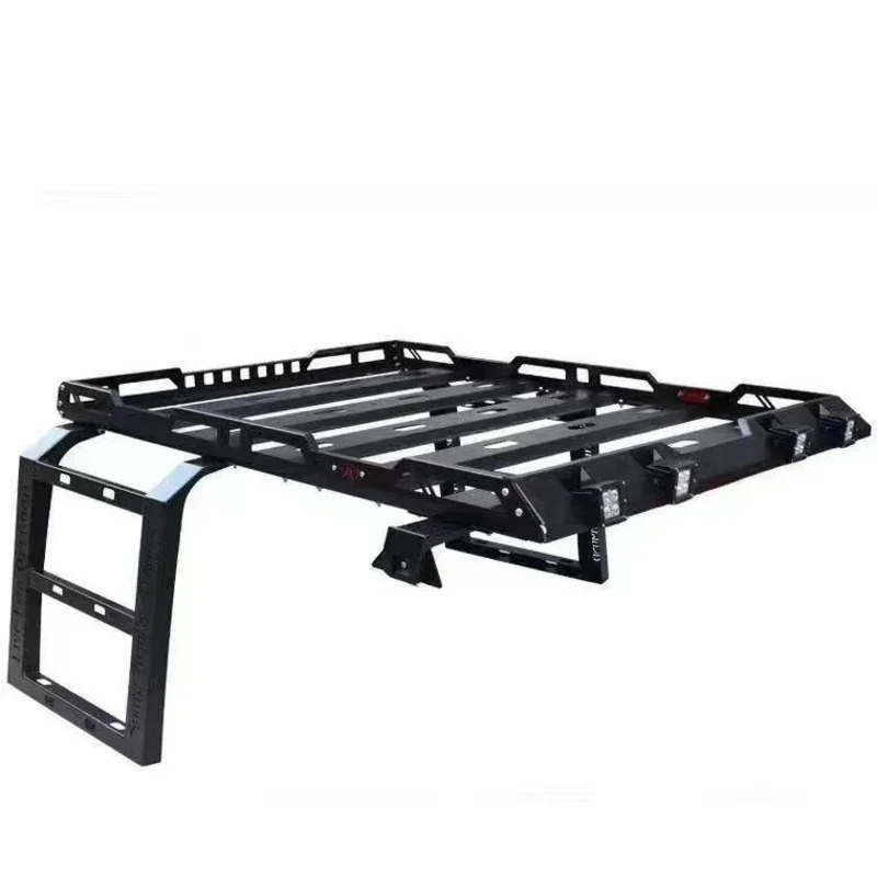 JK JL 2/4 By Roof/ LED Light Ladder Luggage Rack Mount Kit Cargo Basket