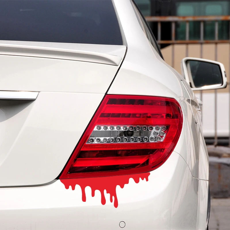G015 14X5CM سيارة الأحمر قطرات الدم ملصقات السيارات هالوين موضوع التصميم الزجاج الزخرفية سيارة العلوي ملصق مقاوم للماء الوفير