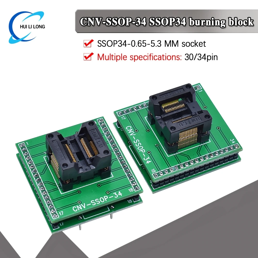 

SSOP30 SSOP34 TURN DIP34/TSSOP30 TSSOP34 Розетка для микросхем Адаптер программатора Розетка