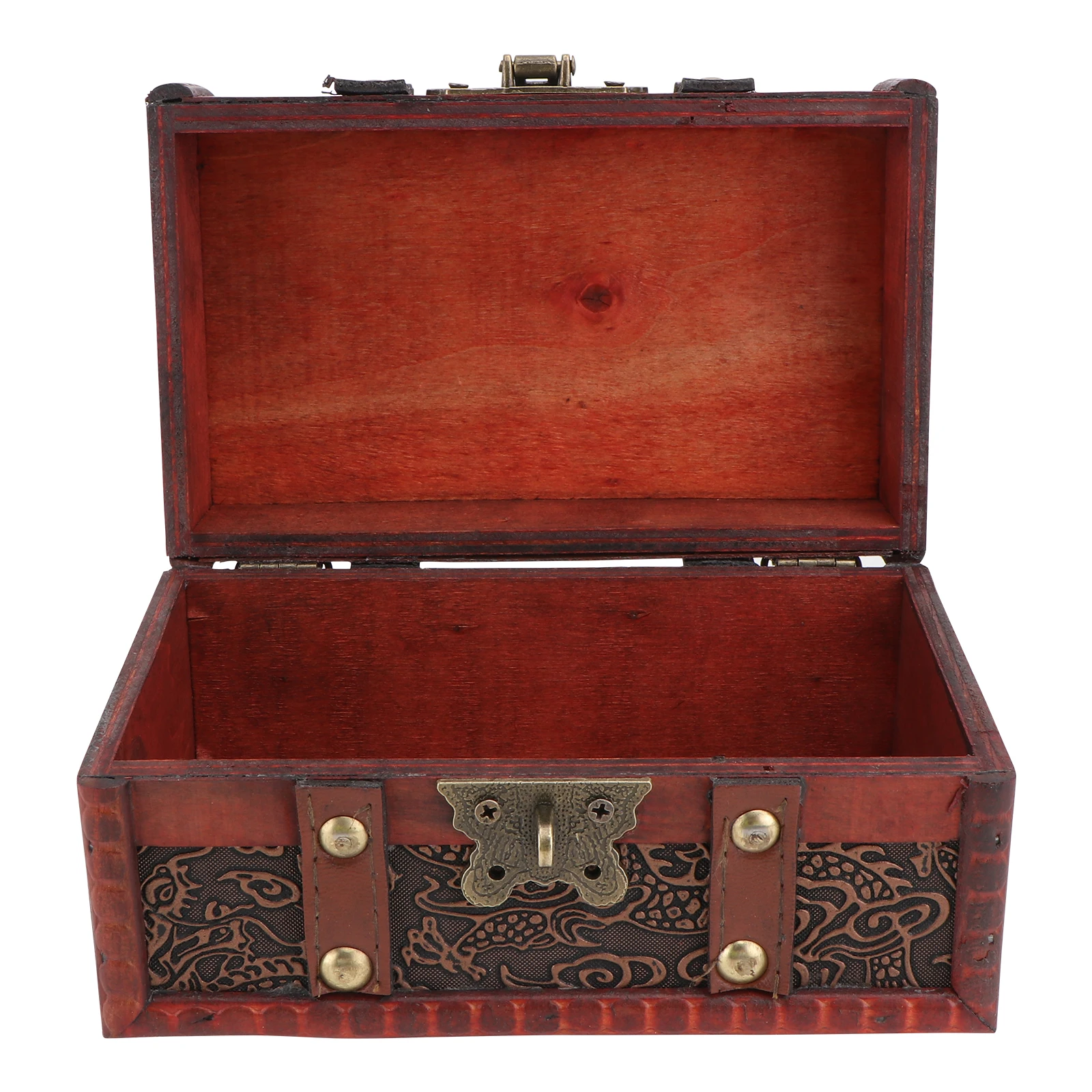 

1Pcs Wooden Jewelry Box Dark Red Decorative Storage Case Artware for Wedding Party Birthday Gifts Wooden Storage Box