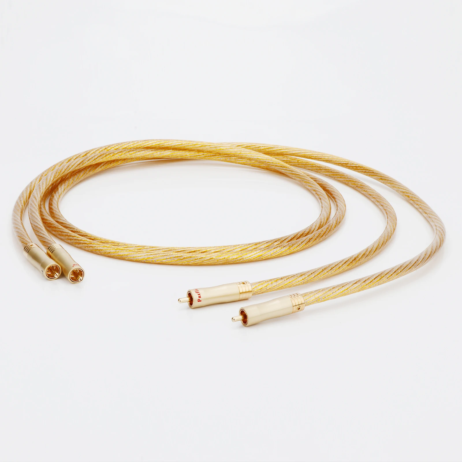 Par 8N OCC Cable de señal plateado Cable de audio RCA dorado Cable de audio 2RCA a 2RCA para amplificador DVD