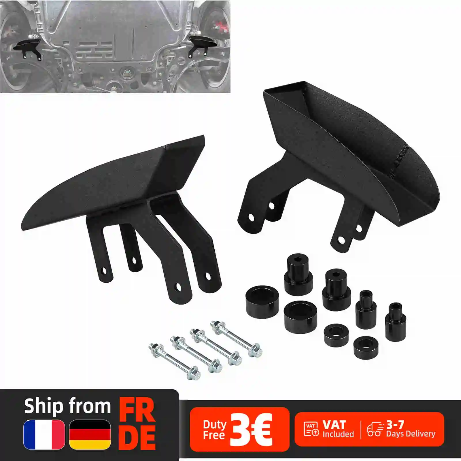BEVINSEE Guide e deflettori per condotti aria freni per VW Golf GTI/R MK7 – Kit spoiler per raffreddamento rotore