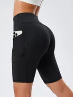 Women's Sports Shorts With Side Pockets Casual Shorts Leggings High Waist Tummy Control Running Leggings Compression Shorts - Image 6