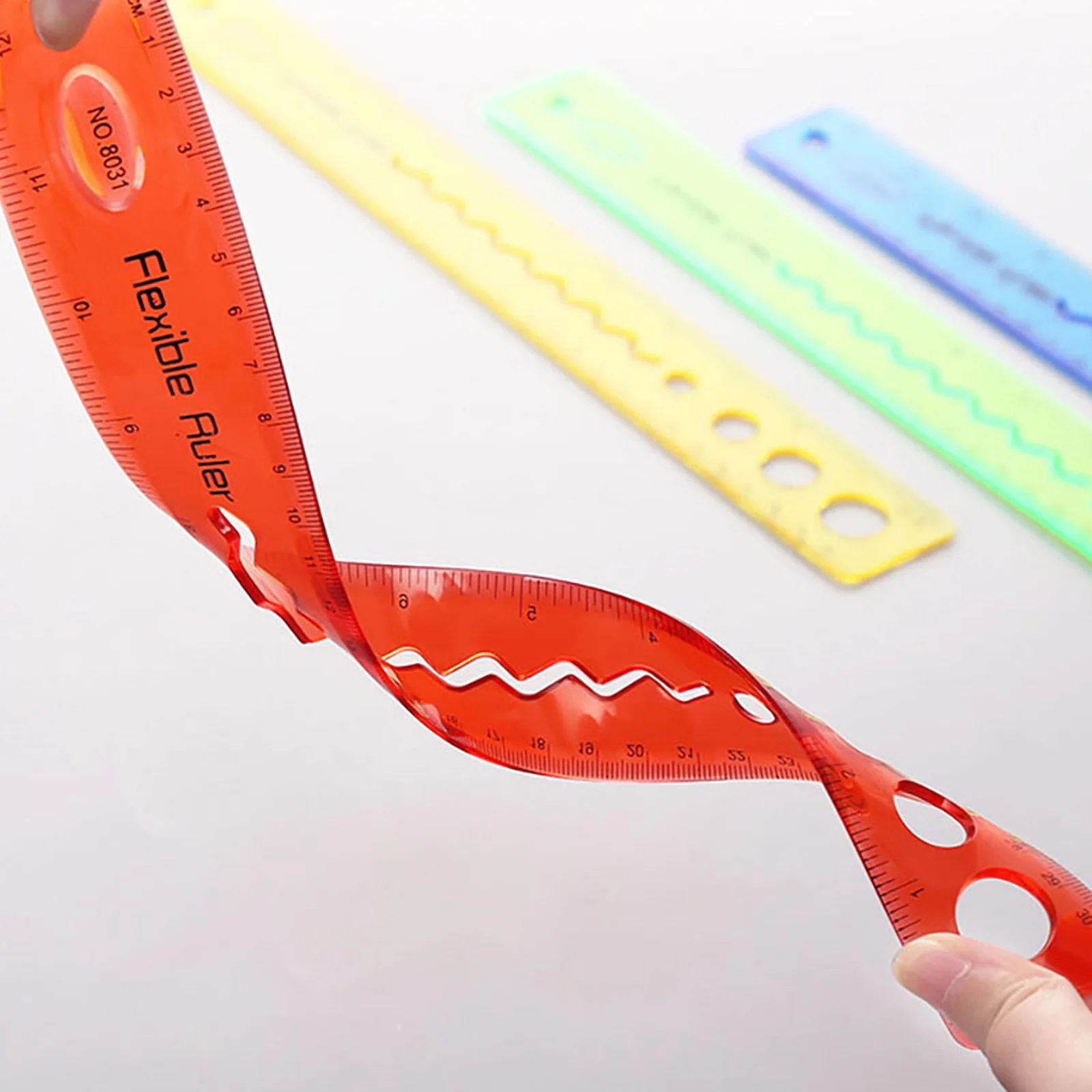 

4pcs Soft Measuring Ruler Drawing Tool Flexible Clear Scale For Students Home Office School Wear-Resistant Lightweight Curved