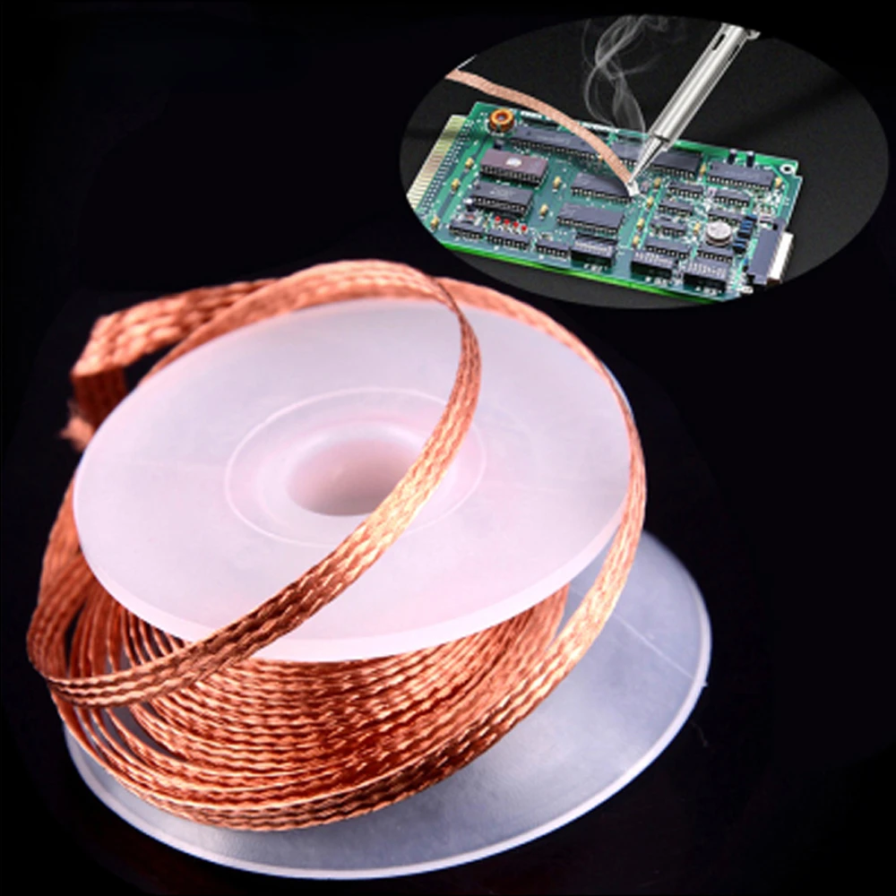 Desoldering Braid Tape Copper Solder Wire Soldering Wick Tin Solder Removal Braid Welding Wire Repair Tool 1.5/2/2.5/3/3.5mm NEW