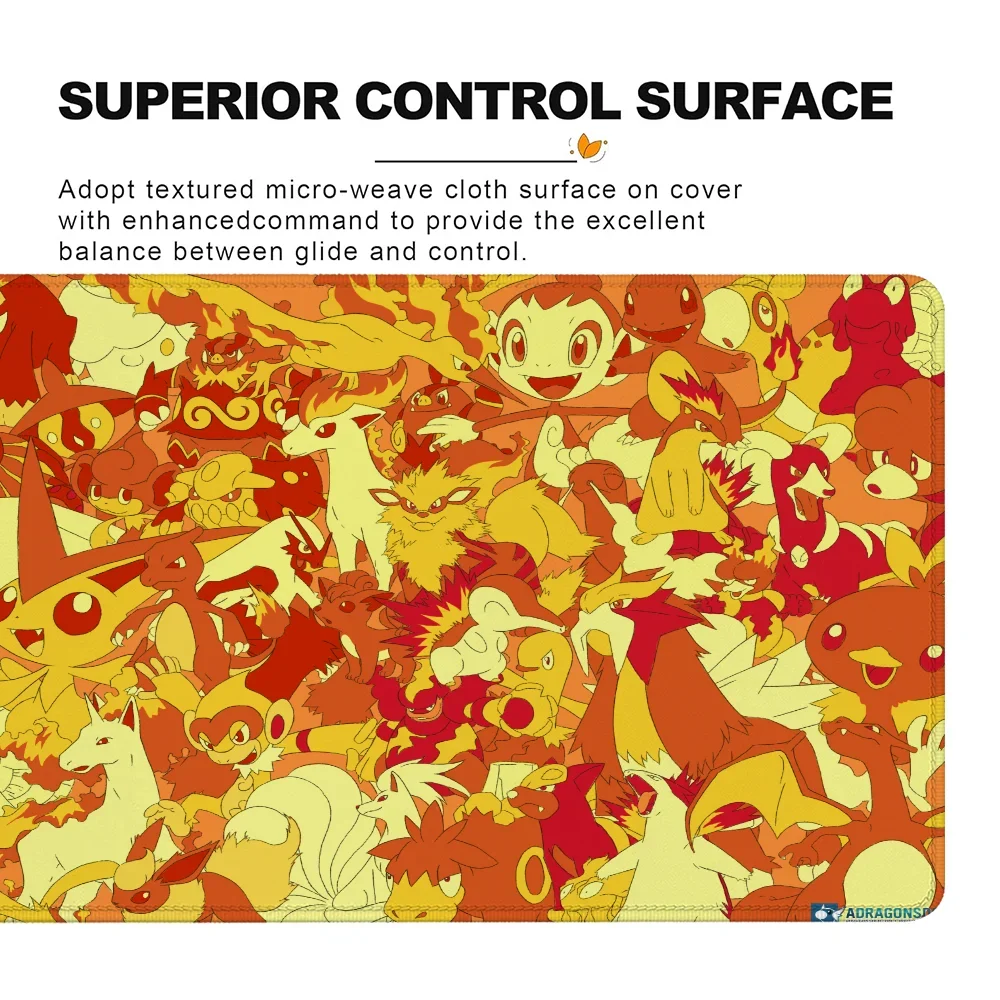 لوحة الماوس P-بوكيمون حصيرة لوحة المفاتيح عدم الانزلاق ملحقات ألعاب الكمبيوتر على حافة ماوس الحصير المطاط Kawaii Mausepad Deskmat الجدول منصات