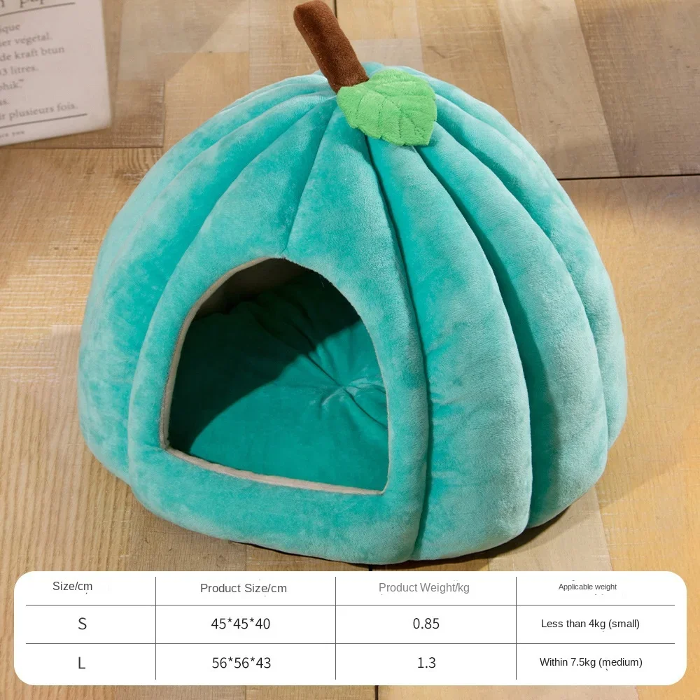 Winter Cat House Christmas Pumpkin Dog Kennel Cat Small Dog Beds Villa Indoor Cat Tent Puppy House Dog Cushion Pet Accessories