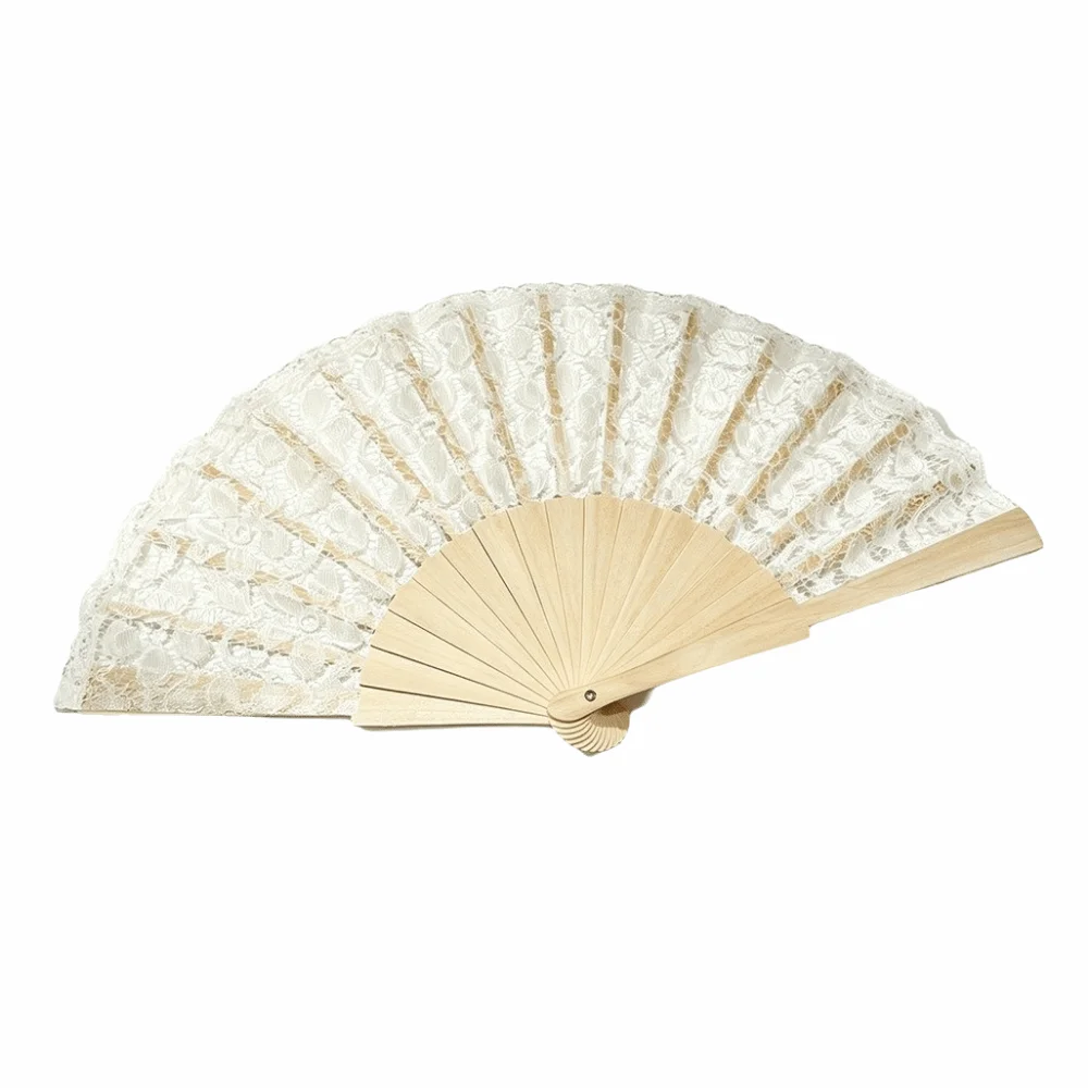 Antique Style Lace Hand Fan Floral Lace Portable Folding Handheld Fan Foldable Lightweight Women's Folding Fan Dance Performance
