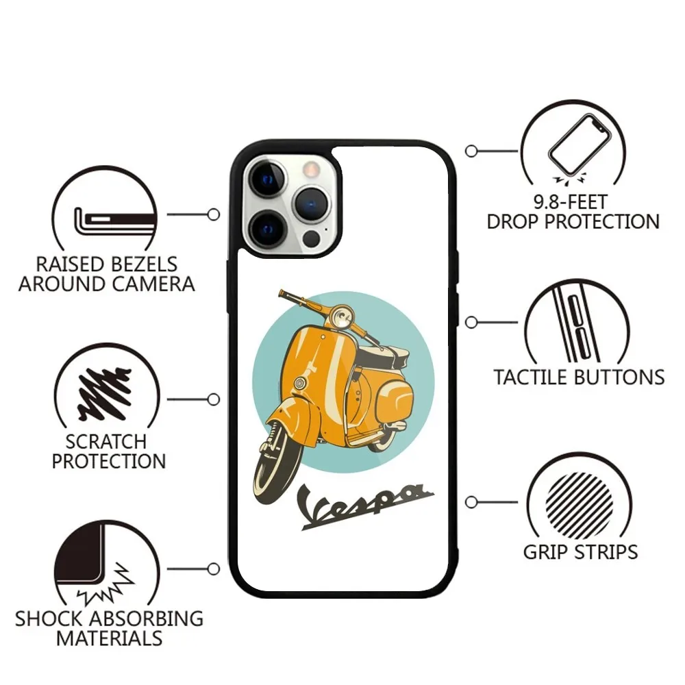V-Vespa Scooter Phone Case For iPhone 15,14,13,12,11,Plus,Pro,Max Mini Magsafe Magnetic Wireless Charging image 6