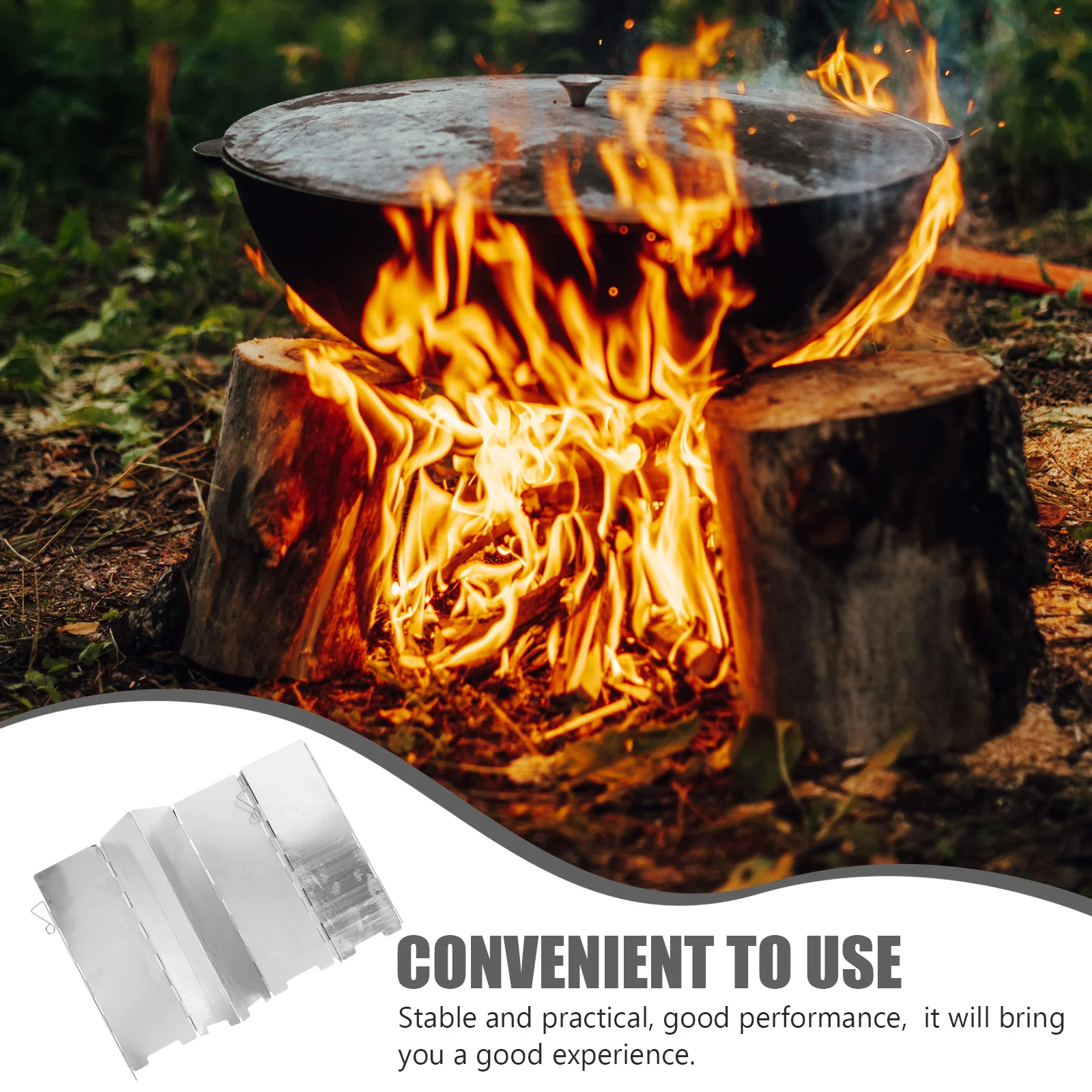 

Charcoal Grill Accessories Barbecue Folding Windscreen for Camping Stove Gas Windshield