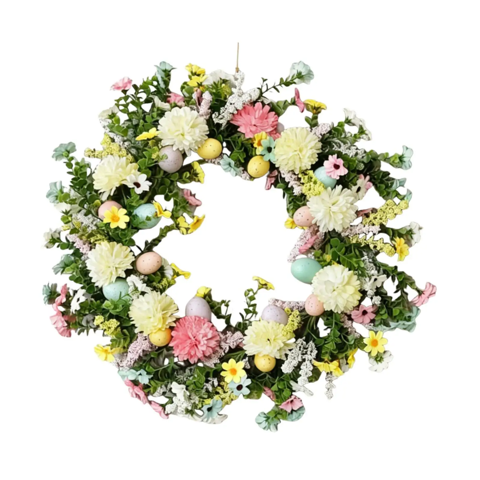 

Summer Decorative Wreath on the Door with Artificial Flowers for Easter Celebration Garden Festival Home Party Ornament