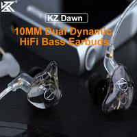 KZ Dawn Wired Earphones 10MM Dual Dynamic HiFi Bass Earbuds Sport Noise Cancelling Headset Replaceable Cable Gaming Headset