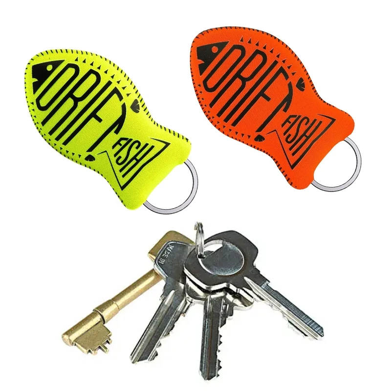 Floating Keychain Boat Keychain Float Key Ring Neoprene Fish Shaped Buoyant Key Fob for Swimming Water Sport Accessories