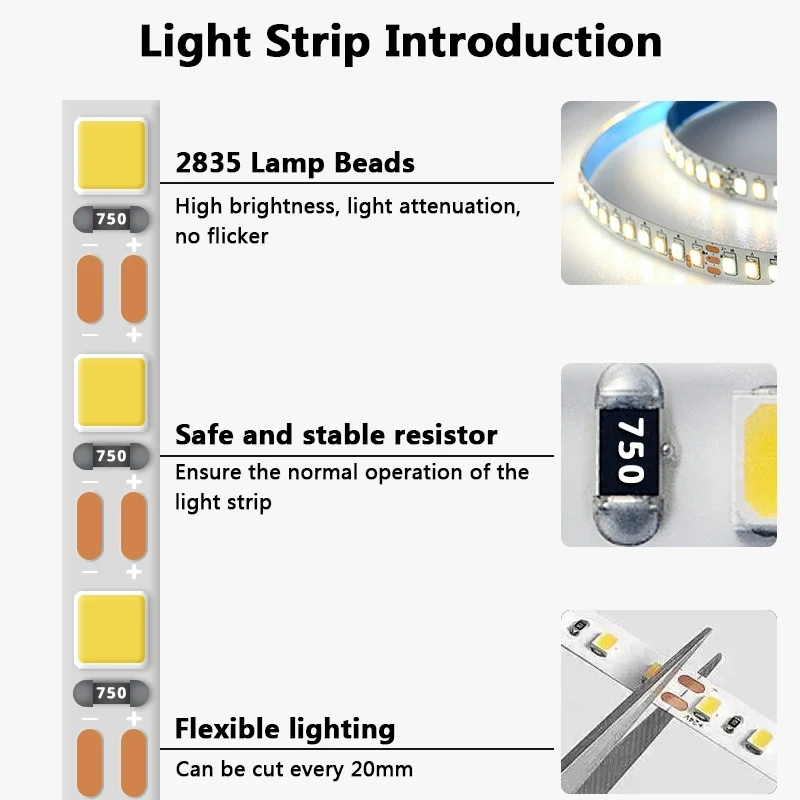 5VLED Lamp With Light Strip USB Light Picture With Touch Switch Self-adhesive 2830 Warm And Soft Three-tone Dimming And Color